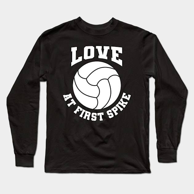 Volleyball Love At First Spike Sportive Girl Long Sleeve T-Shirt by tobzz